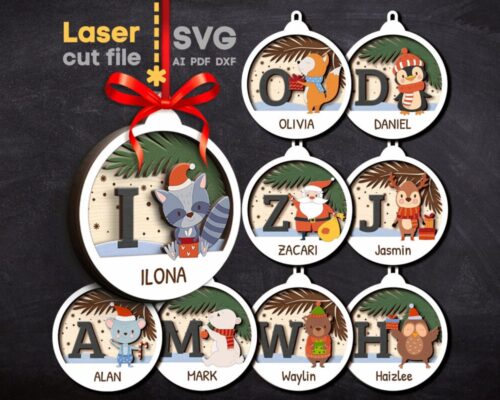 Paquete SVG de Juguetes de Navidad para Corte Láser Glowforge - Alfabeto, Adornos y Más