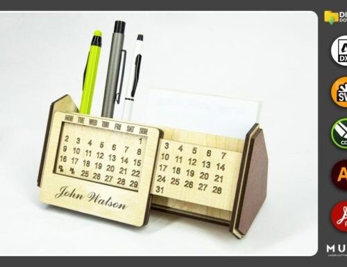 Calendario Portalápices - Archivos de Corte Láser SVG para Creatividad y Decoración