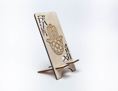 Soporte de teléfono Hamsa para corte láser - Diseño único y funcional para tu móvil