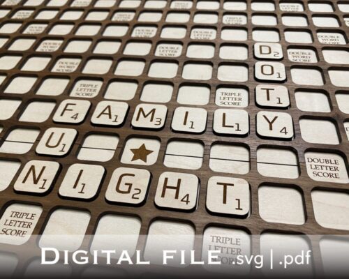 Juego de Mesa Familiar SVG para Corte Láser - Compatible con Glowforge - Diversión Nocturna