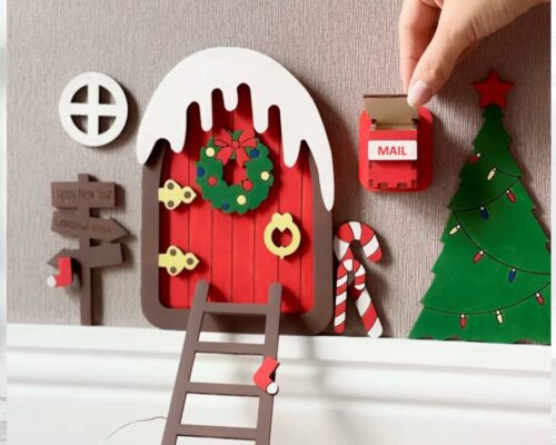 Buzón de Santa Claus para decorar habitaciones infantiles - Archivos de corte láser Navidad S3
