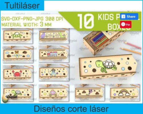Paquete con 10 diseños de lapiceras escolares
