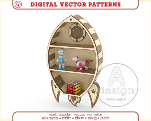 Estante de cohete para teléfono y tabletas - Archivo de corte láser DXF/SVG para Glowforge
