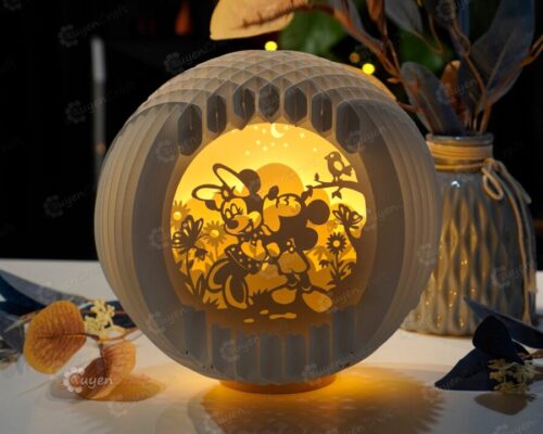 Mickey Mouse 3D SVG para Cricut y Cameo 4 - Globe Popup Lightbox Papercraft