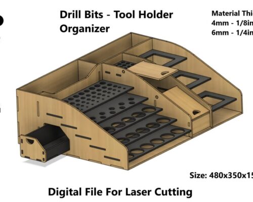 Organizador de herramientas para taller - Archivo digital CAD DXF para corte láser CNC