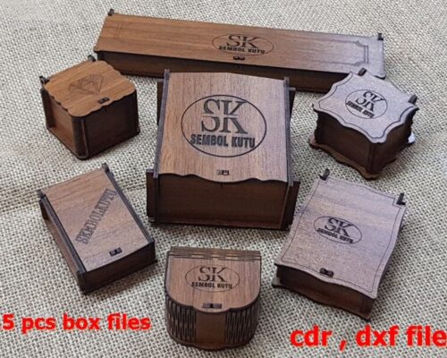 Paquete de cajas de regalo cortadas con láser - Archivos DXF y CDR - 15 diseños únicos