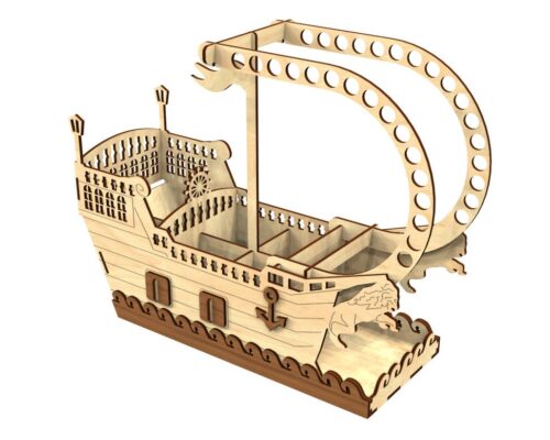 Plantilla SVG de Porta Lápiz Barco - Corte Láser CNC para Glowforge y Proyectos de Madera