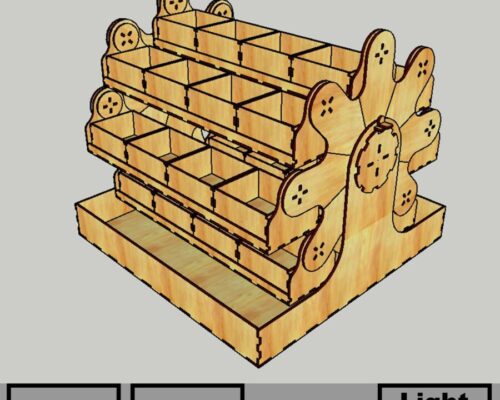 Organizador de Madera Contrachapada 3mm para Corte Láser en Formatos DXF y SVG
