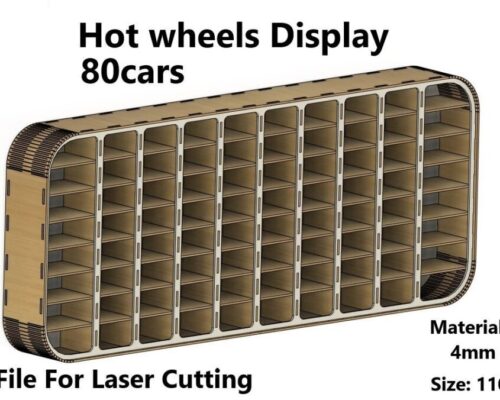 Organizador de exhibición para autos Hot Wheels - Archivo de corte láser SVG/DXF para almacenamiento eficiente