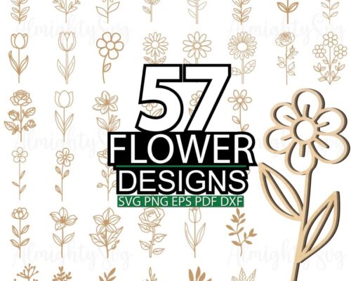 Paquete SVG de Flores Silvestres para Corte Láser - Archivos Botánicos IDEALES para Manualidades