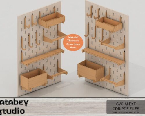 Expositor de tablero perforado personalizado con ganchos y estantes ajustables para organizar joyas y herramientas