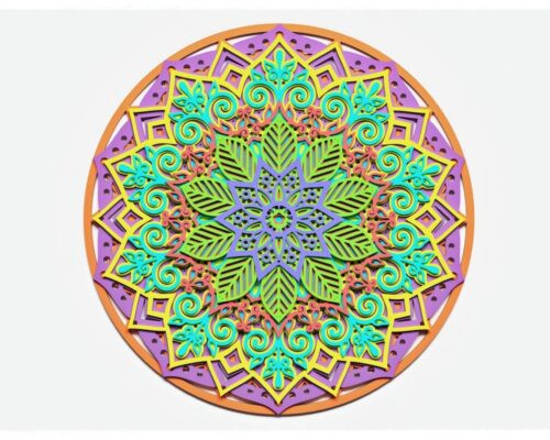 Diseño Mandala V7 para Corte Láser - Archivos SVG para Cricut y Glowforge, Plantillas Layered